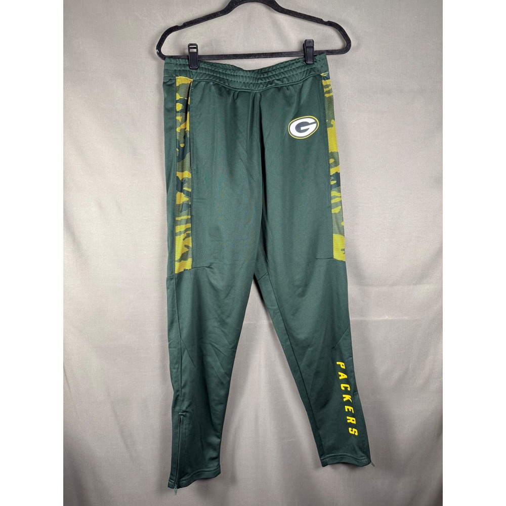 NFL Team Apparel Zubaz Green Bay Packers Pants Mens M Green Camo Side Zips